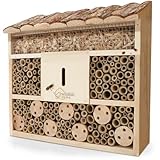 WILDLIFE HOME Bienenhotel Insektenhotel mit Rindendach...